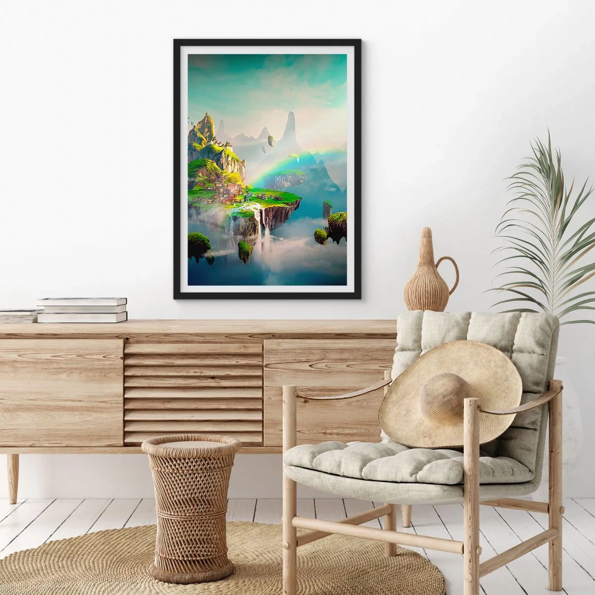 Plakat w czarnej ramie - Śródniebie - wyspy szczęśliwe - 40x50 cm