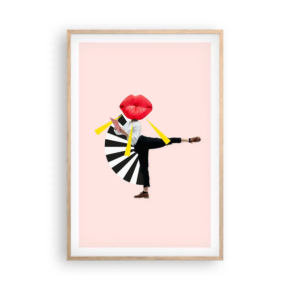 Plakat w ramie jasny dąb - Surrealistyczny pop-art - 61x91 cm