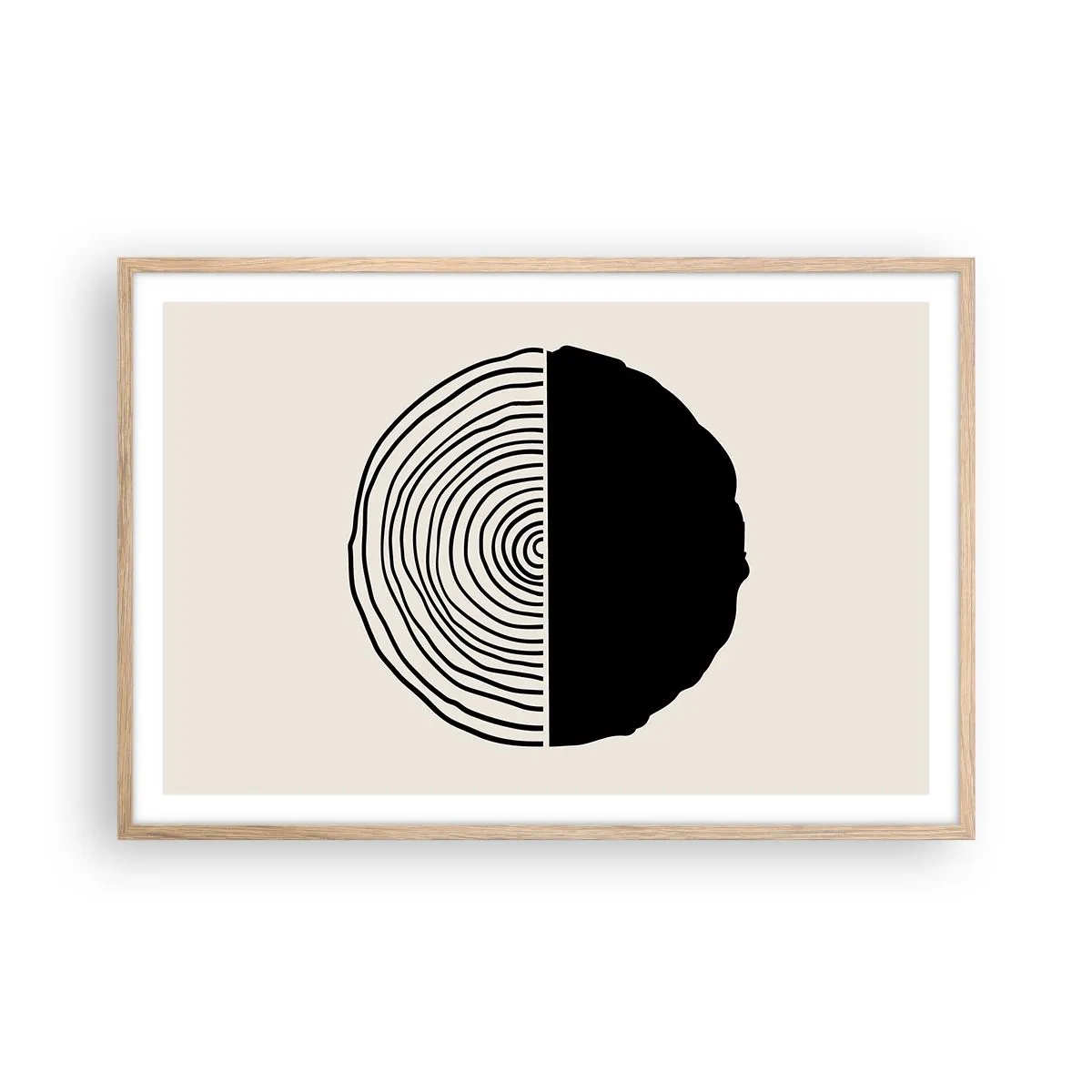 Plakat w ramie jasny dąb - Pół na pół - 91x61 cm