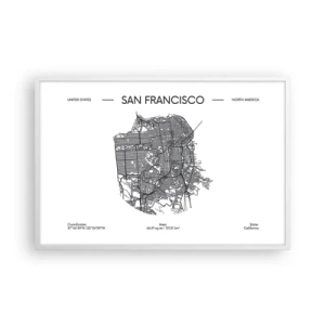 Plakat w białej ramie - Anatomia San Francisco - 91x61 cm