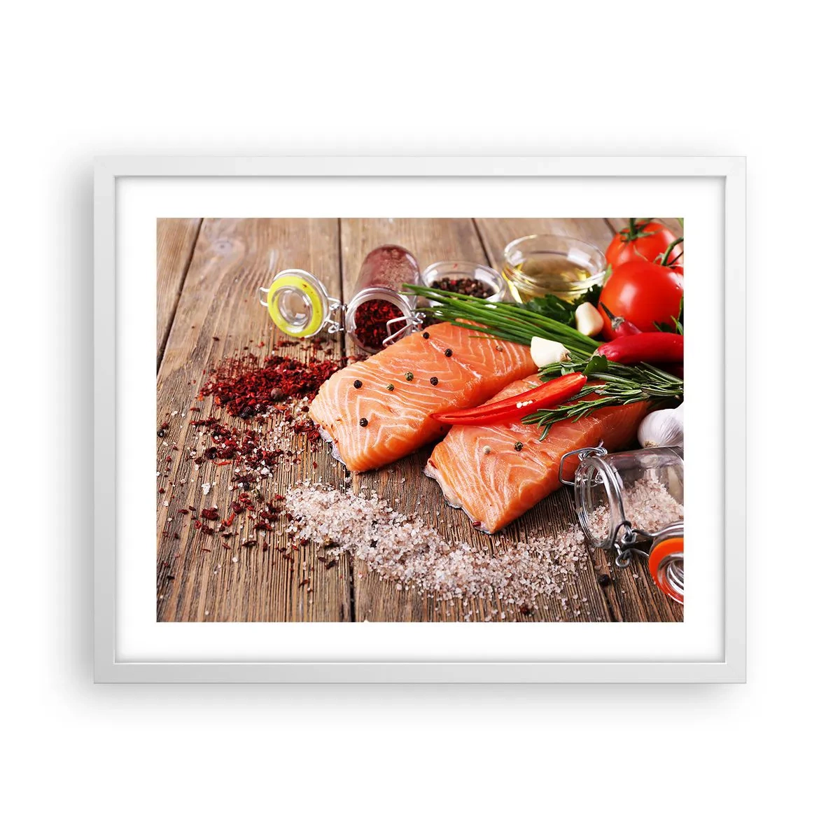 Plakat w białej ramie - Norweska przygoda w kuchni - 50x40 cm