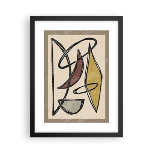 Plakat w czarnej ramie - Piony i poziomy - 30x40 cm