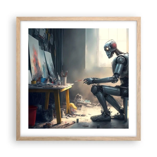 Plakat w ramie jasny dąb - Akt kreacji - 50x50 cm