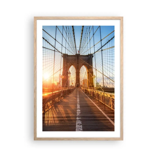 Plakat w ramie jasny dąb - Na złotym moście - 50x70 cm