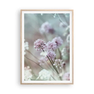 Plakat w ramie jasny dąb - Słodkie filigrany ziół - 70x100 cm