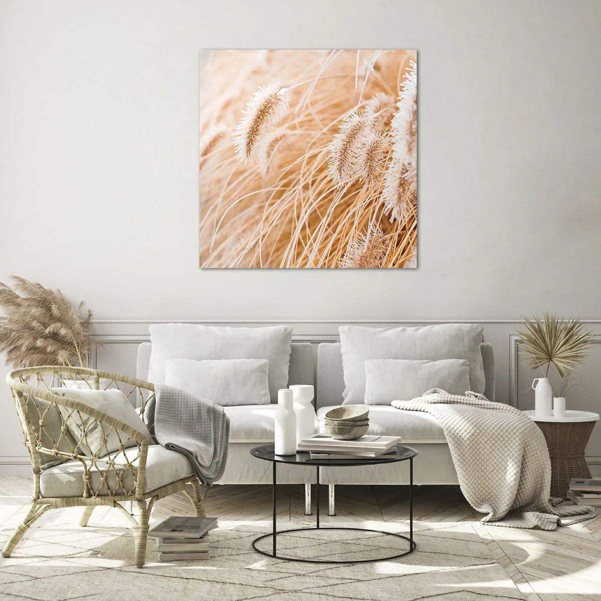 Obraz na szkle - Złoty szelest traw - 50x50 cm