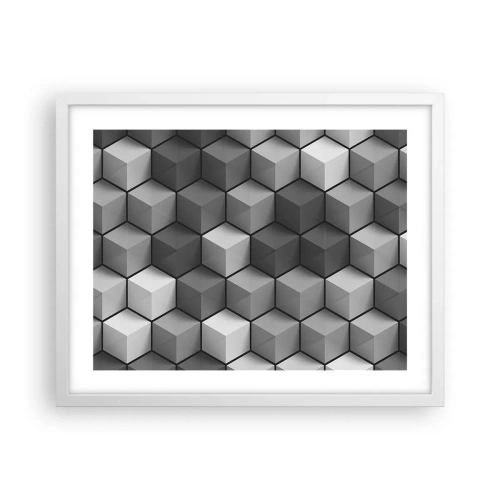 Plakat w białej ramie - Kubistyczna układanka - 50x40 cm