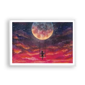 Plakat w białej ramie - Bujać w obłokach - 100x70 cm