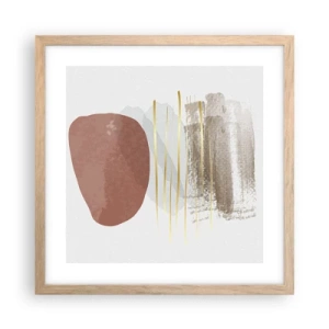 Plakat w ramie jasny dąb - Abstrakcyjna kolumnada - 40x40 cm