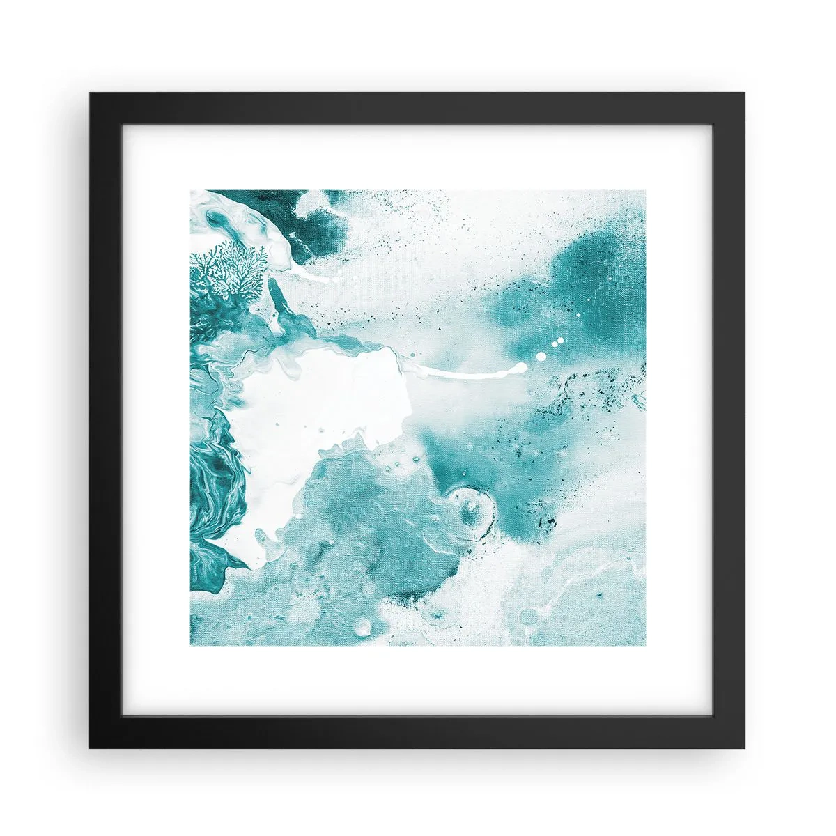 Plakat w czarnej ramie - Rozlewiska błękitu - 30x30 cm