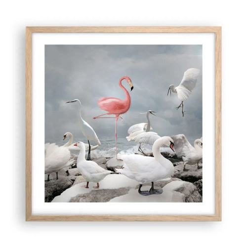 Plakat w ramie jasny dąb - Skąd się tu wziąłem? - 50x50 cm