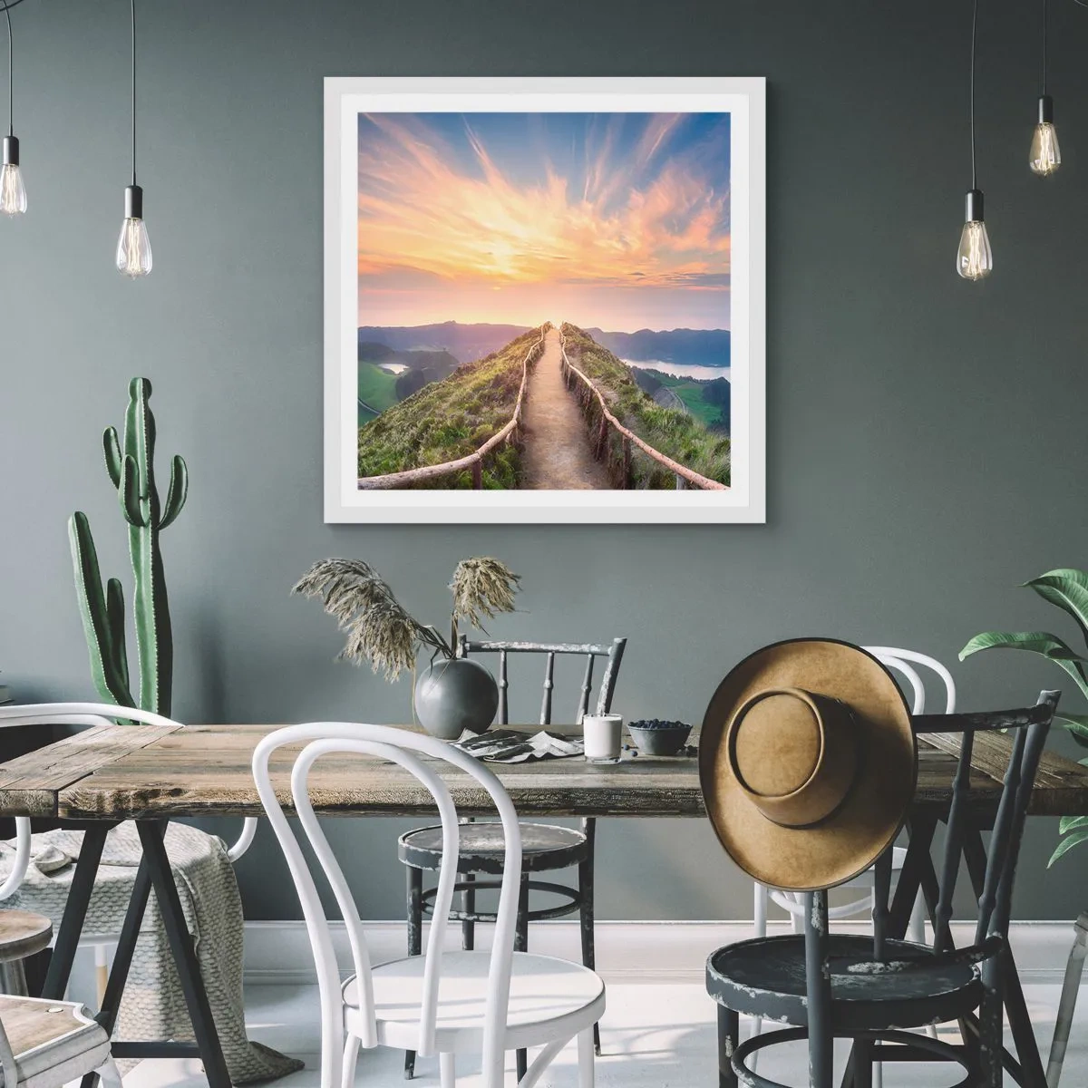 Plakat w białej ramie - Blisko nieba - 50x50 cm