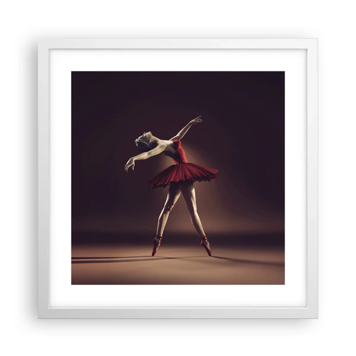 Plakat w białej ramie - Prima ballerina - 40x40 cm