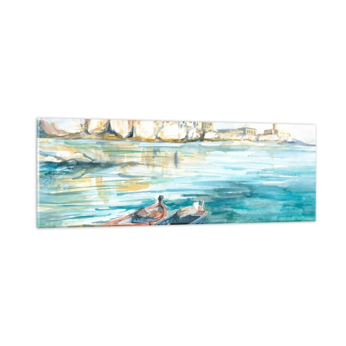 Obraz na szkle - Pejzaż w lazurze - 90x30 cm
