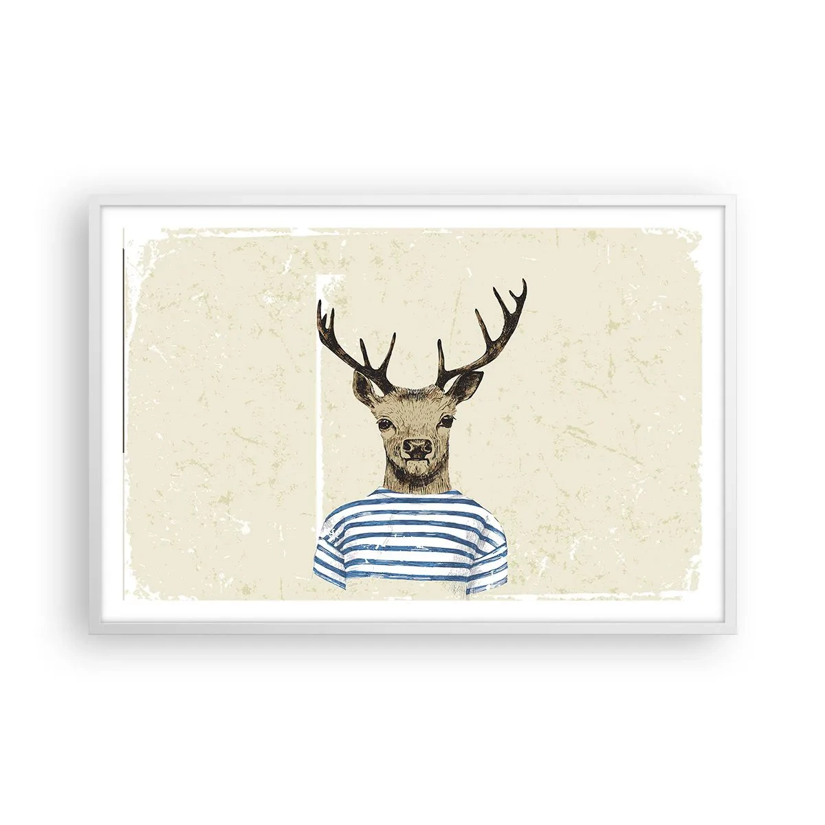 Plakat w białej ramie - Bo lubię koszulki w paski! - 91x61 cm