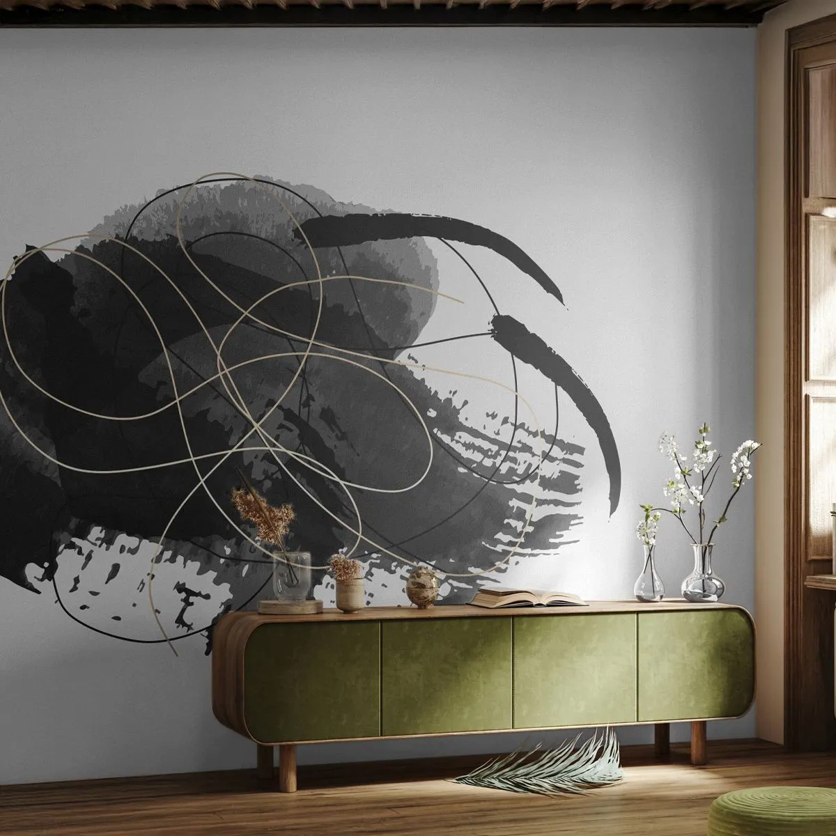 Fototapeta Premium Canvas - Wysnute z czerni - Abstrakcja, Sztuka, Sztuka Nowoczesna - 300x210 cm