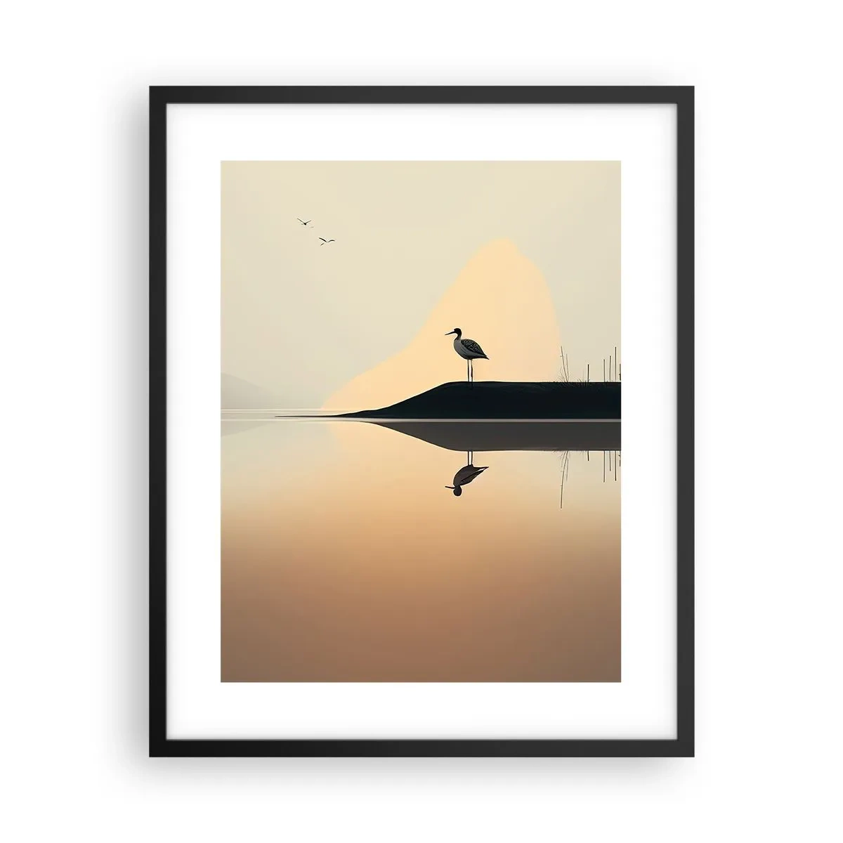 Plakat w czarnej ramie - Pan na jeziorze - 40x50 cm