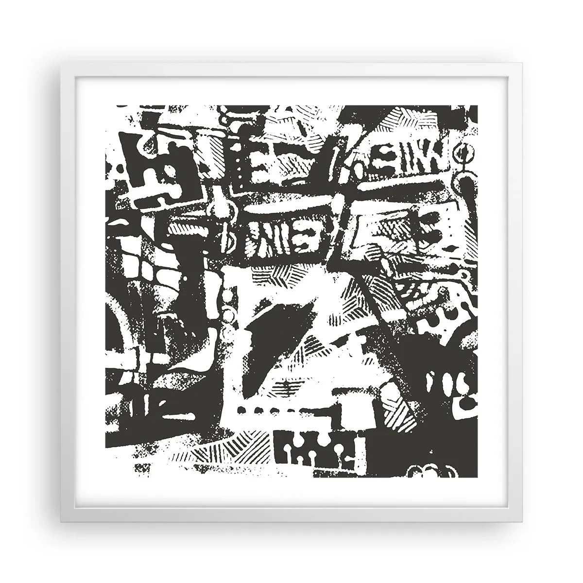 Plakat w białej ramie - Porządek czy chaos? - 50x50 cm