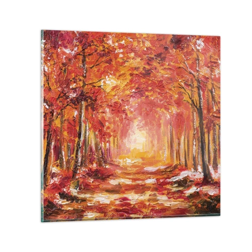 Obraz na szkle - Miedziany las - 30x30 cm