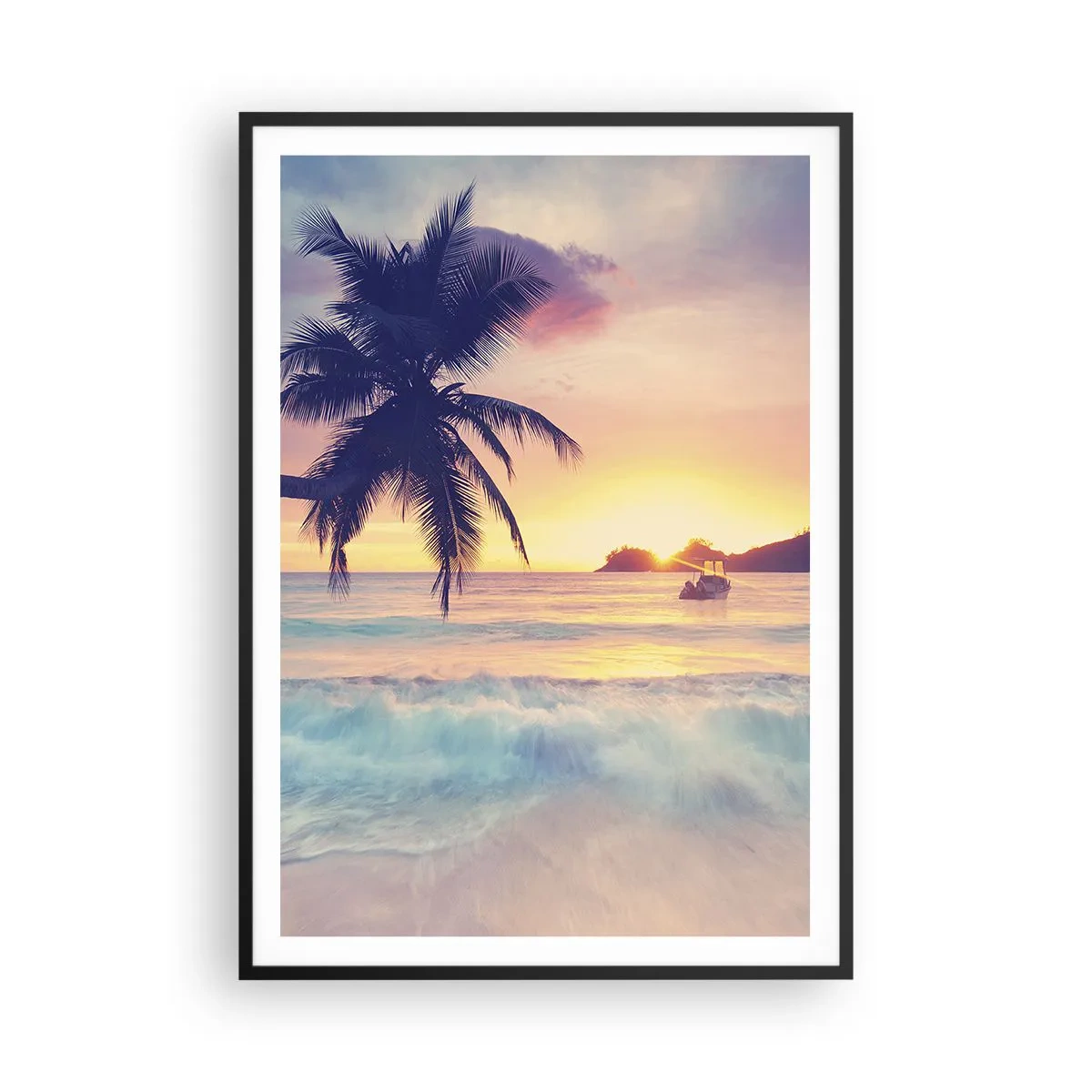 Plakat w czarnej ramie - Wieczór w zatoce - 70x100 cm