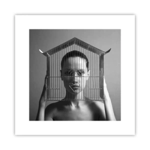 Plakat - Portret nieco surrealistyczny - 30x30 cm