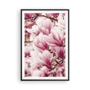 Plakat w czarnej ramie - Wiosna jest różowa - 61x91 cm