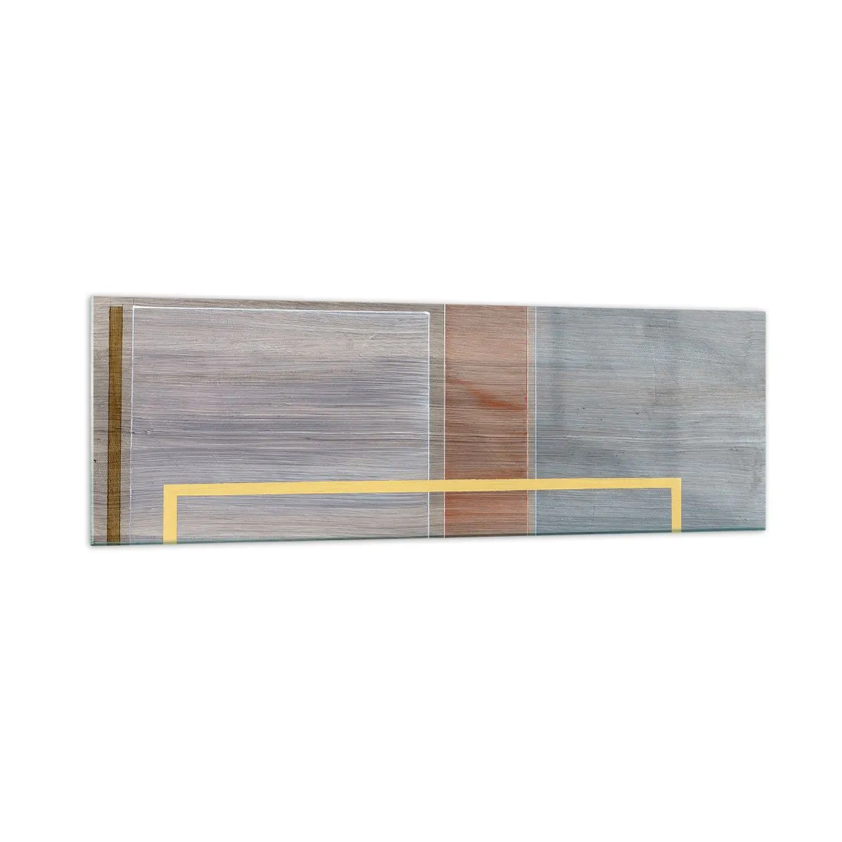 Obraz na szkle - Geometryczna kompozycja w pastelowych barwach z prostokątami - 160x50cm - Prosto i spokojnie - Nowoczesna dekoracja ścienna do salonu i sypialni ARTTOR