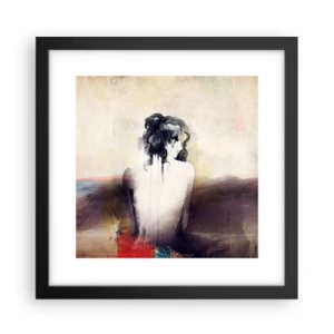 Plakat w czarnej ramie - Łagodne linie, owalne kształty - 30x30 cm