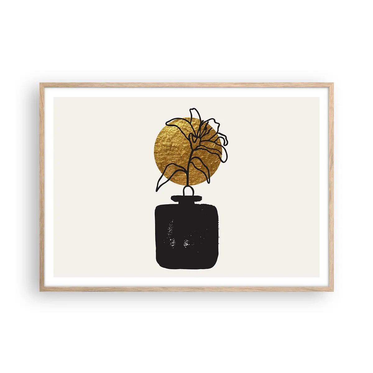 Plakat w ramie jasny dąb - Piękno na wagę złota - 100x70 cm