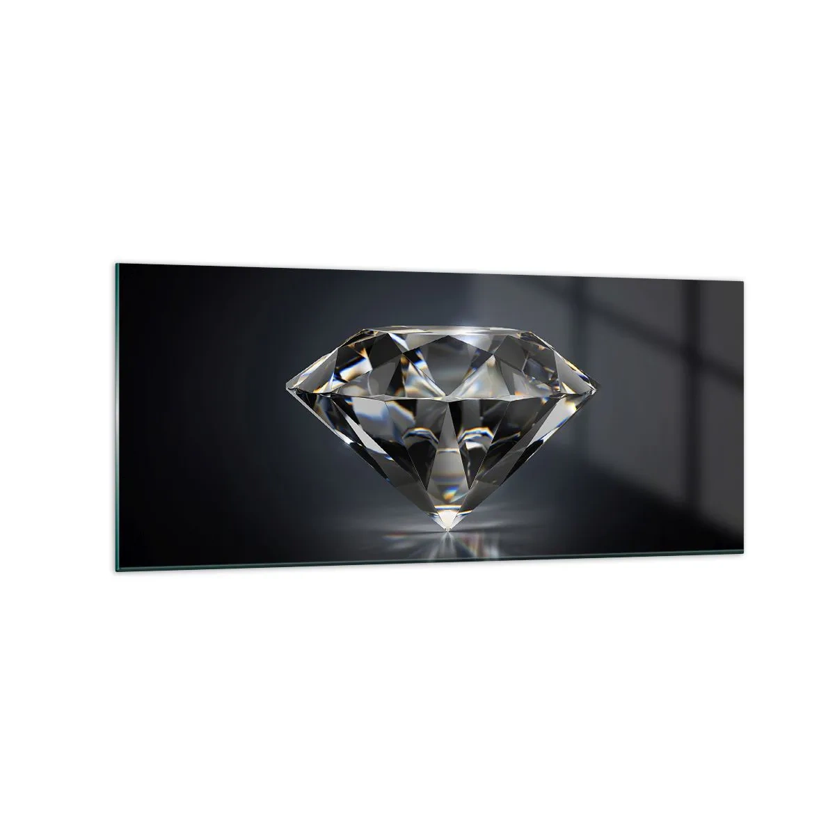 Obraz na szkle - Diament na ciemnym tle w artystycznym ujęciu - 120x50cm - Best girls friend - Nowoczesna dekoracja ścienna do salonu i sypialni ARTTOR