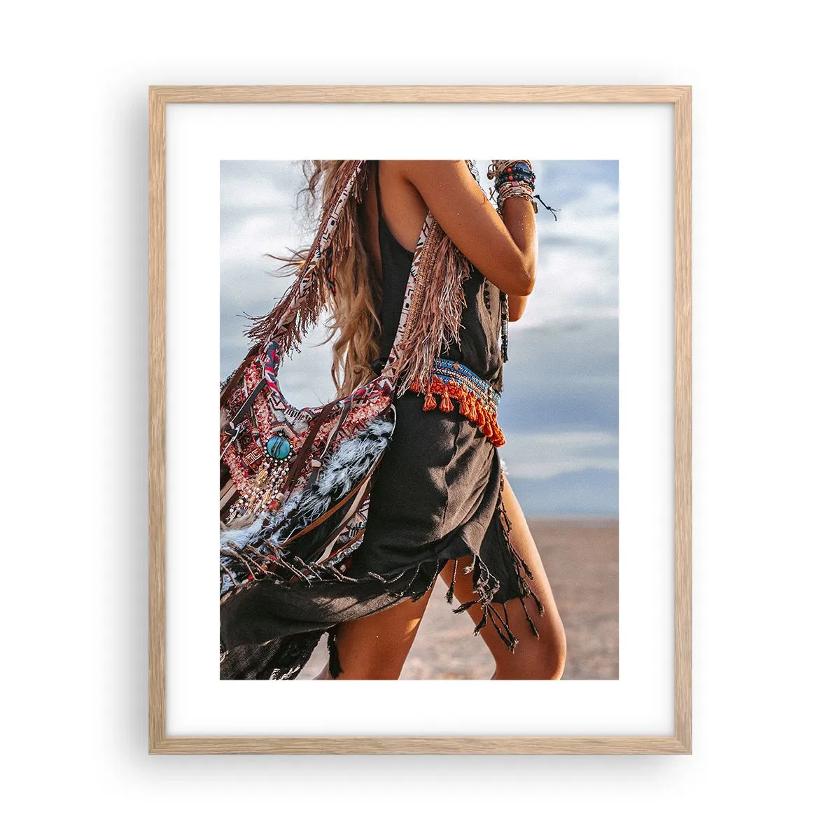 Plakat w ramie jasny dąb - Dziewczyna szamana - 40x50 cm