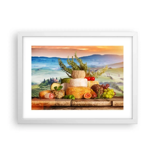 Plakat w białej ramie - Włoska radość życia - 40x30 cm