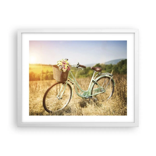 Plakat w białej ramie - Zostanę tu chwilę - 50x40 cm