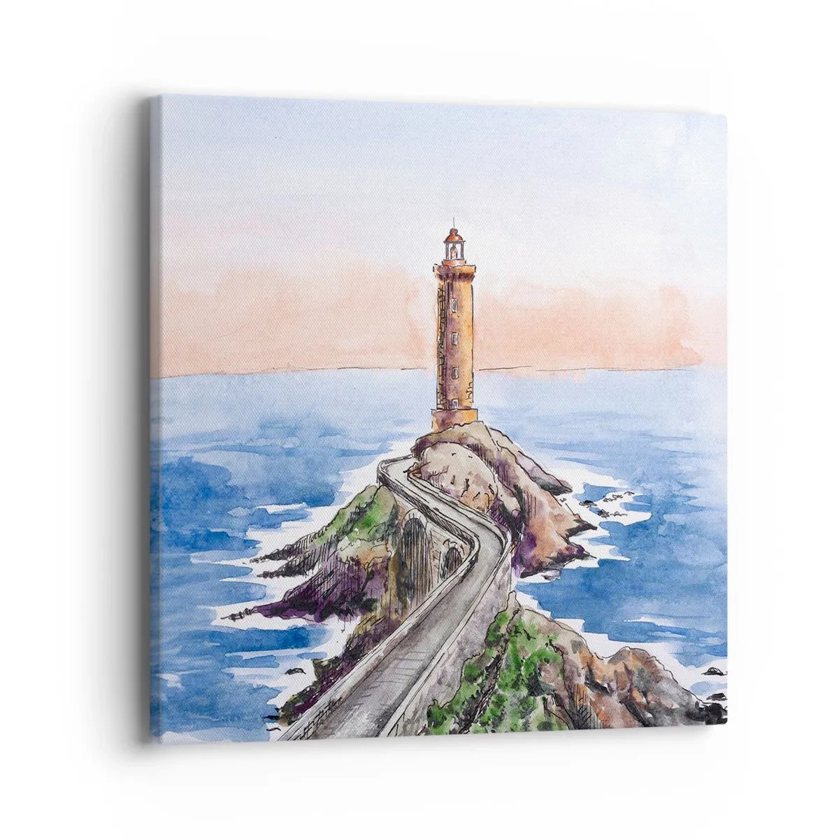 Obraz na płótnie - Zwrócona ku morzu - 40x40 cm