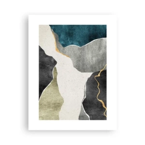 Plakat - Mozaikowa kompozycja z nitką złota - 30x40 cm