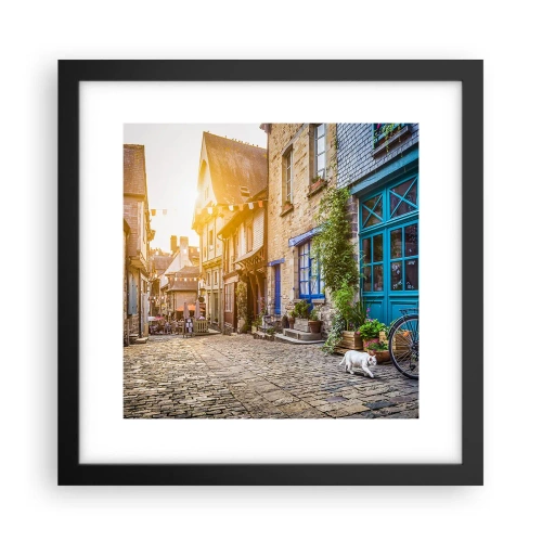 Plakat w czarnej ramie - Biały duch miasteczka - 30x30 cm
