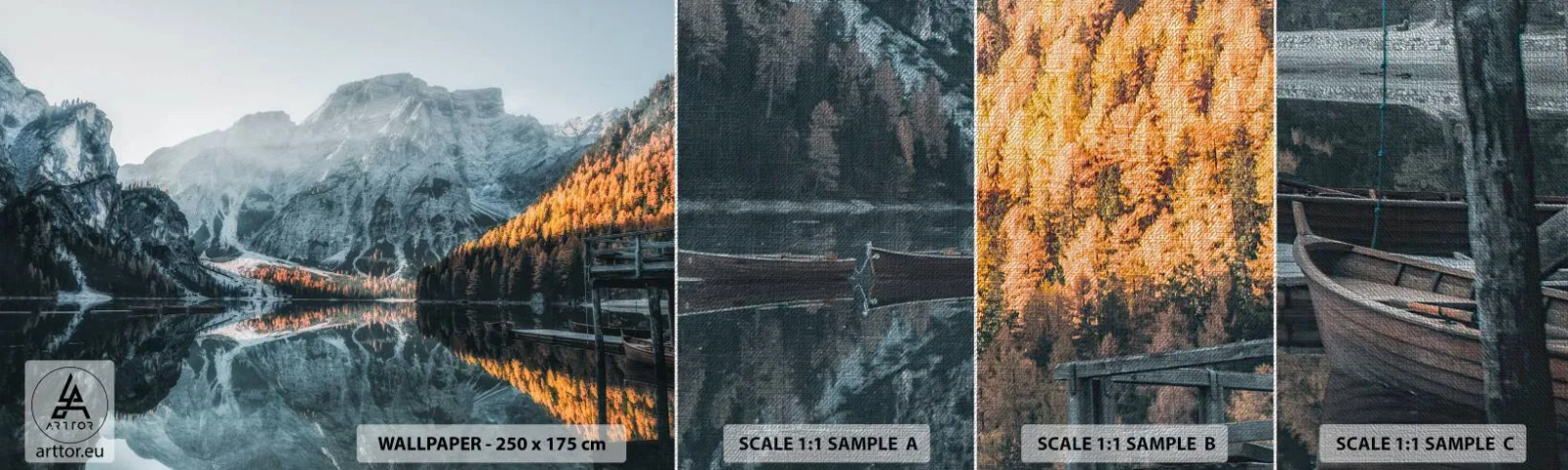 Fototapeta Próbka Premium Canvas - Lustrzany pejzaż - Krajobraz, Góry, Jezioro - 100x30 cm