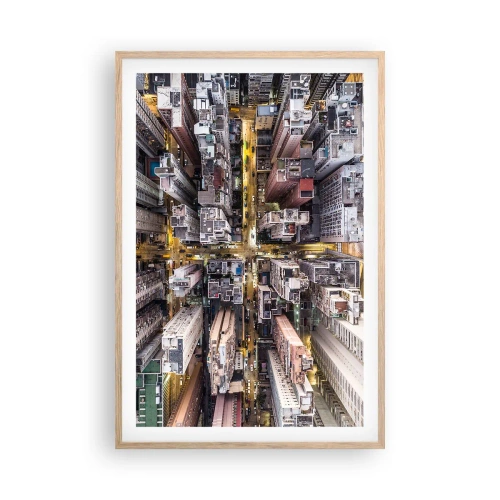 Plakat w ramie jasny dąb - Pozdrowienia z Hongkongu - 61x91 cm