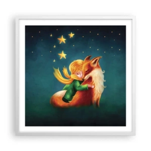 Plakat w białej ramie - Mały Książę - 60x60 cm