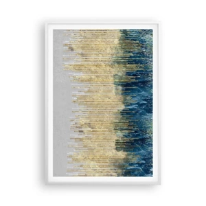 Plakat w białej ramie - Wyzłocona granica - 70x100 cm