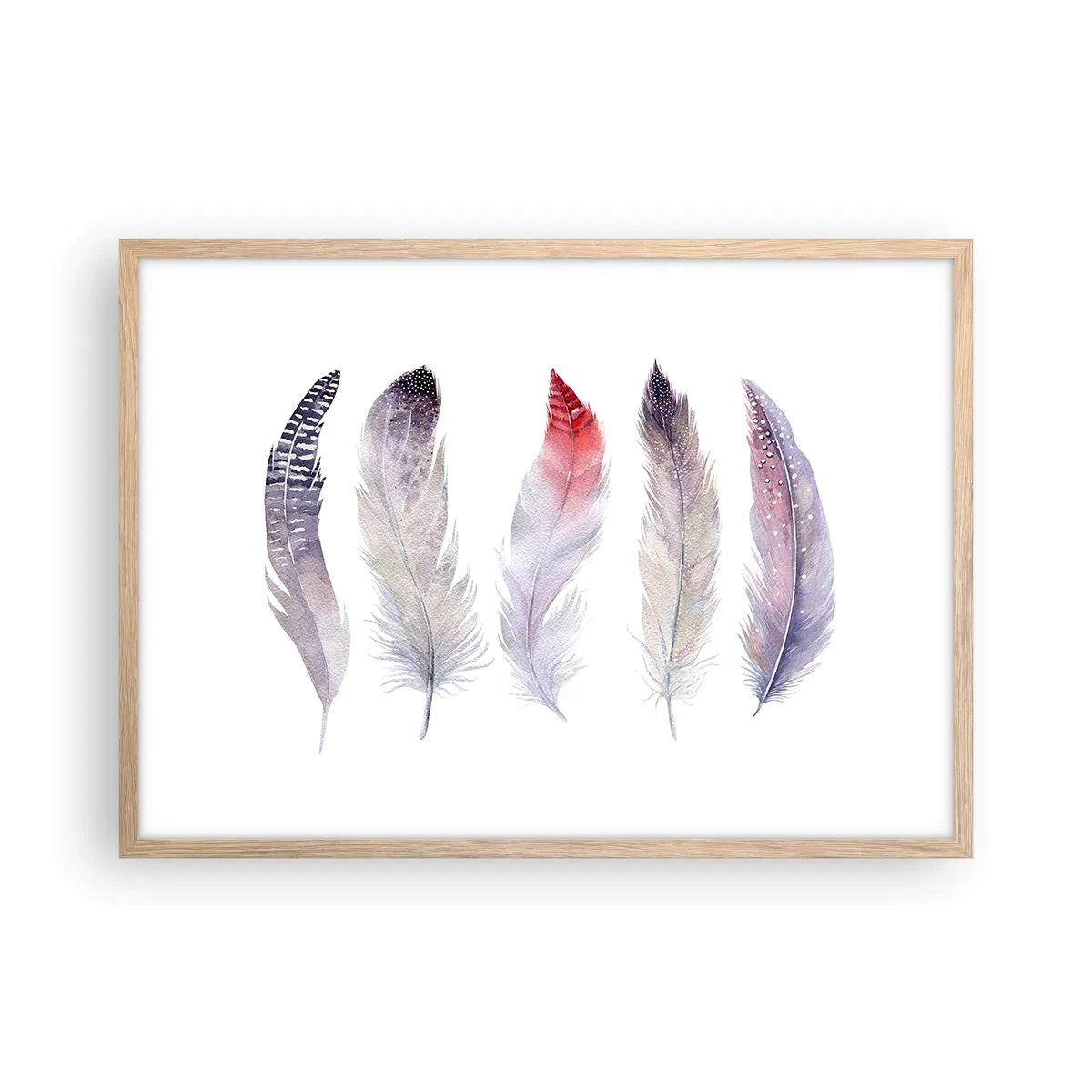 Plakat w ramie jasny dąb - Delikatne jak różnobarwna mgła - 70x50 cm