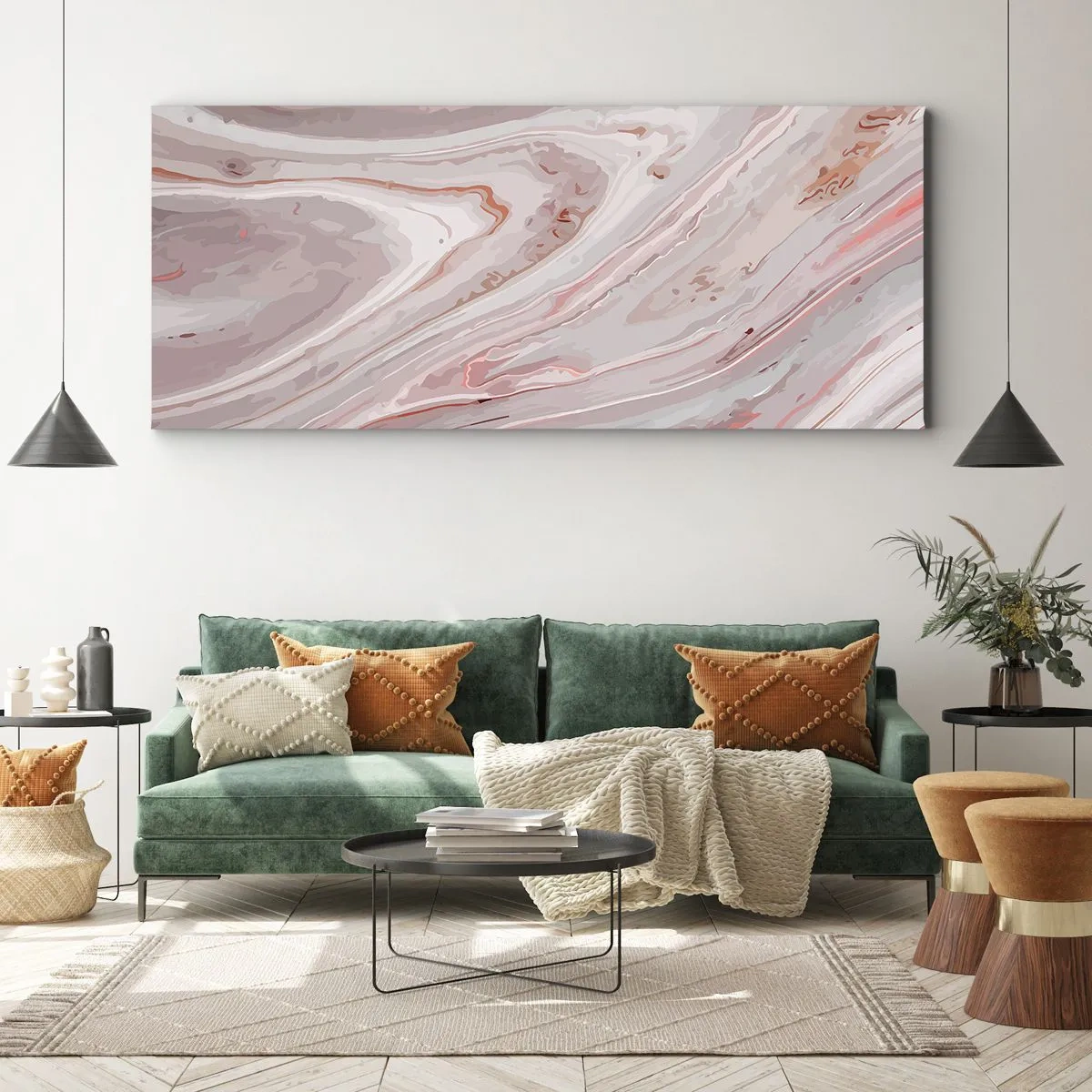 Obraz na płótnie - Różowy w płynie - 100x40 cm