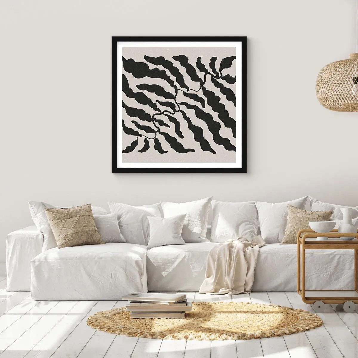 Plakat w czarnej ramie - Natura kwadratu - 60x60 cm