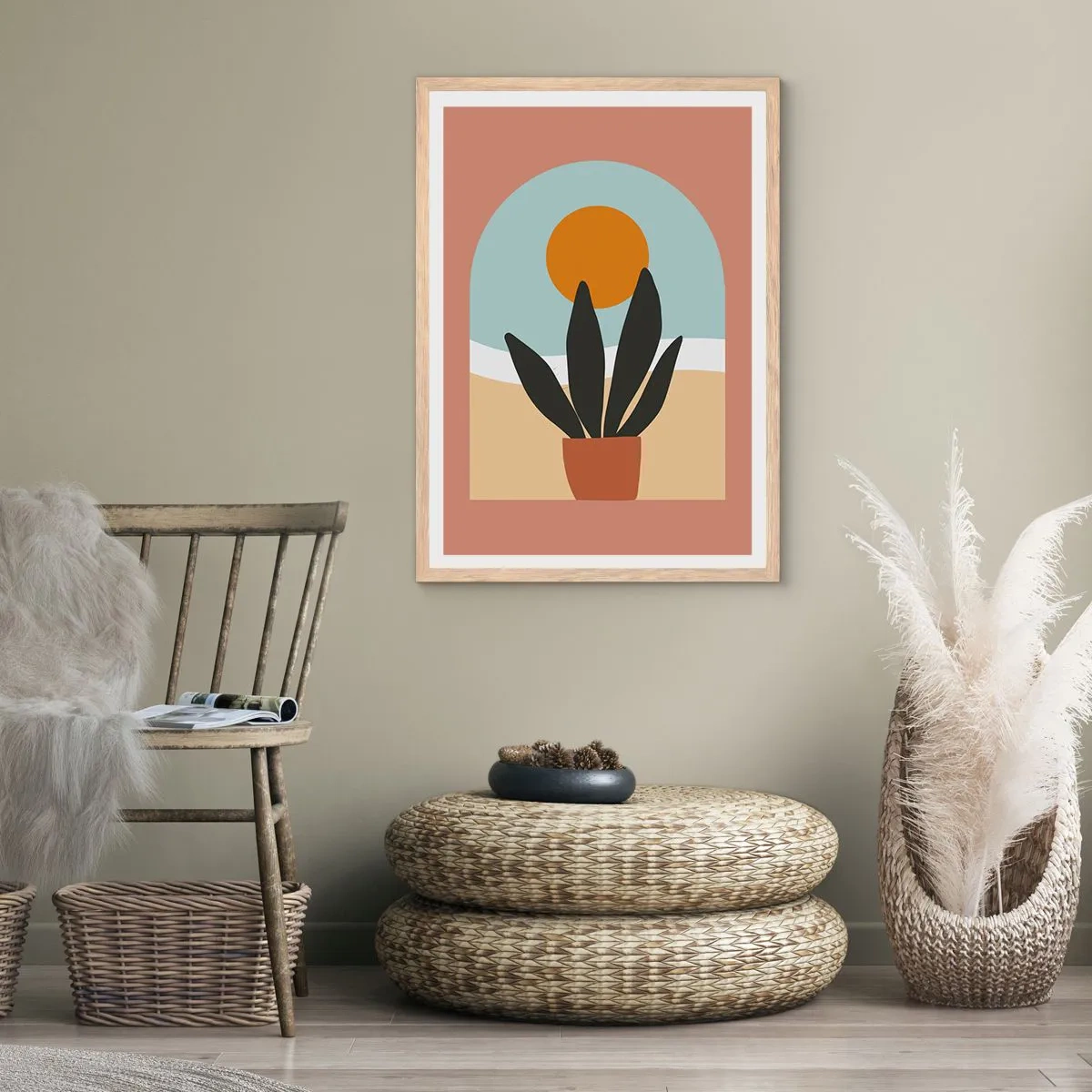 Plakat w ramie jasny dąb - Drobne radości - 50x70 cm