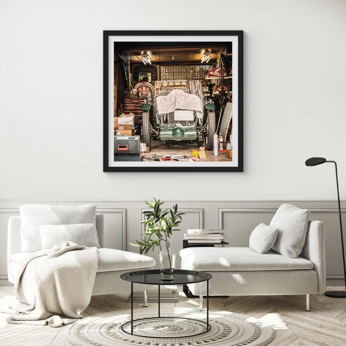 Plakat w czarnej ramie - Powrót do przeszłości - 40x40 cm