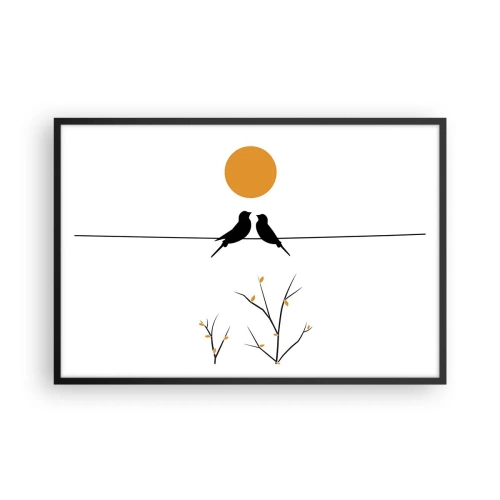 Plakat w czarnej ramie - Słowiczy wieczór - 91x61 cm