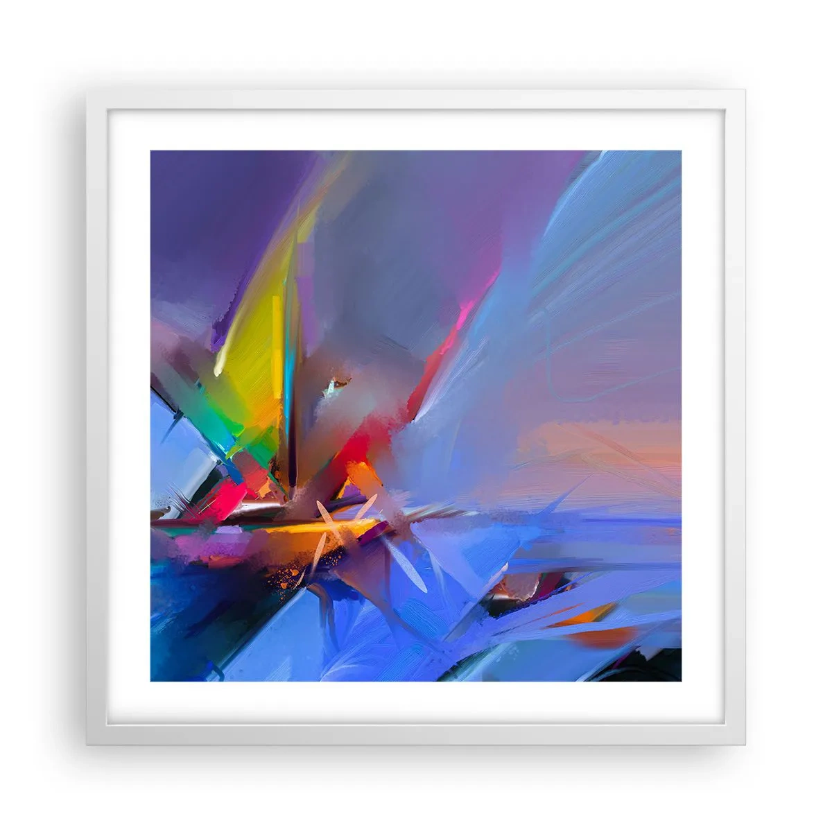 Plakat w białej ramie - Śmigła jak ptak - 50x50 cm