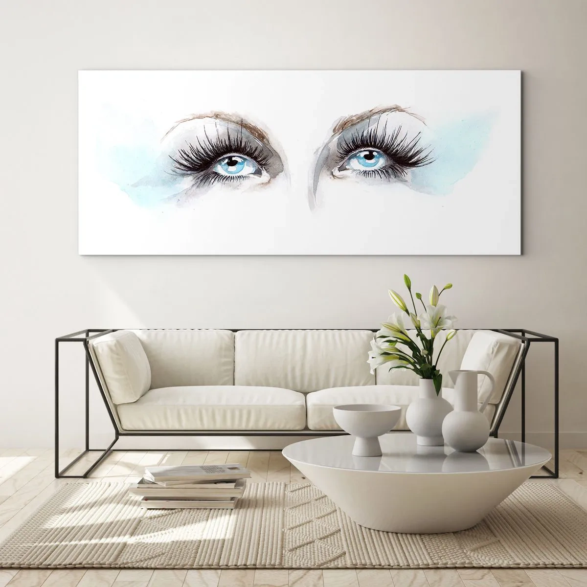Obraz na szkle - Oczy anioła? - 90x30 cm