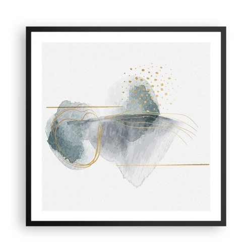 Plakat w czarnej ramie - O związkach szarości i złota - 60x60 cm