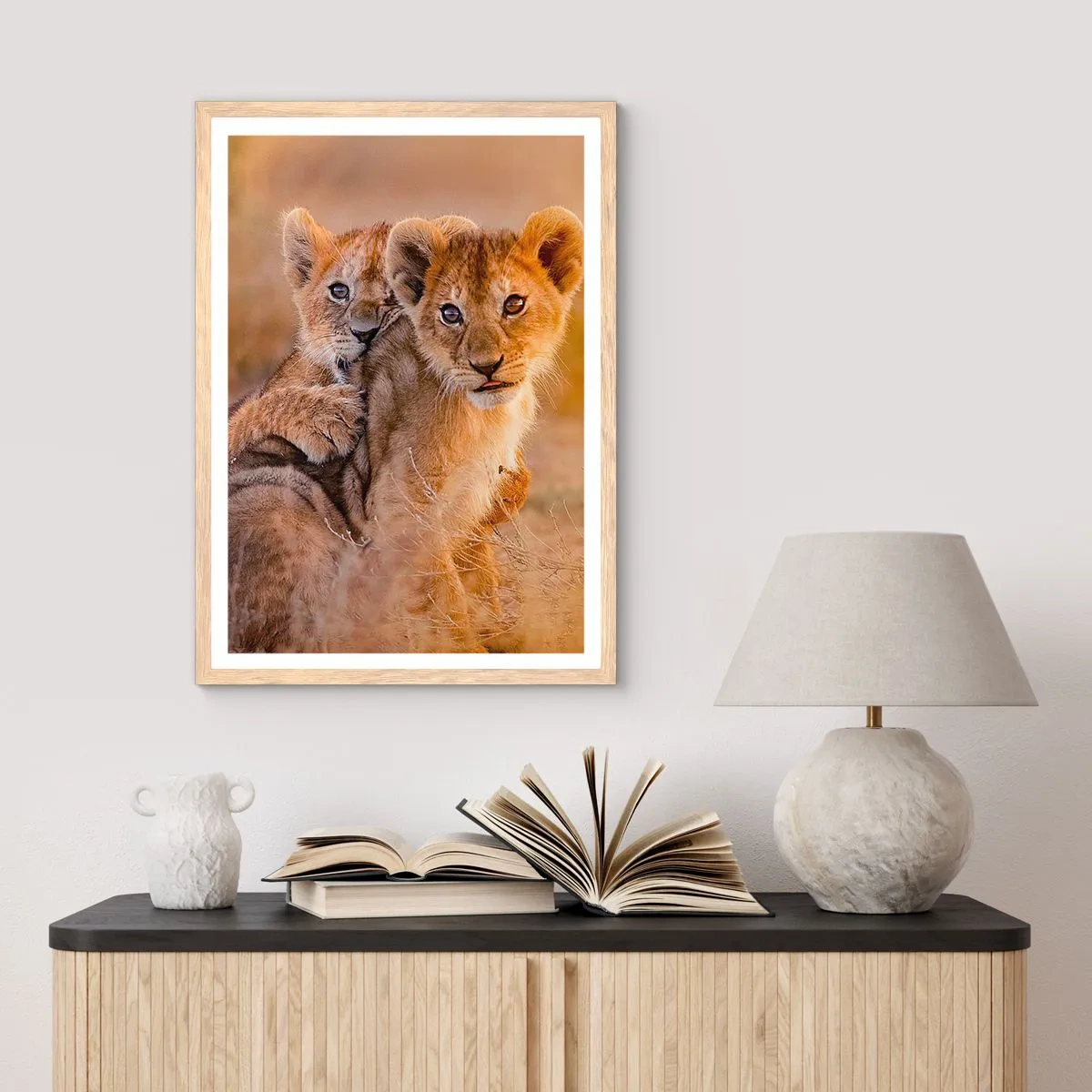 Plakat w ramie jasny dąb - Nie przeszkadzać! Bawimy się - 50x70 cm